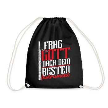 Frag Gott Nach Dem Besten Instrument Fagott - Turnbeutel - Schwarz - Vorne
