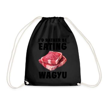 Wagyu Steak - Drawstring Bag - black - Front
