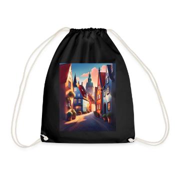 Une promenade dans une ville du Danemark - Sac de sport léger - noir - Devant