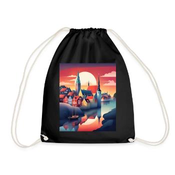 The city of Denmark - Drawstring Bag - black - Front