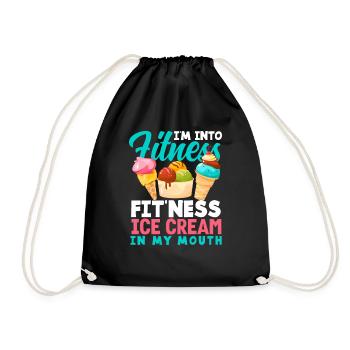 Fitness amateur de crème glacée disant design - Sac de sport léger - noir - Devant
