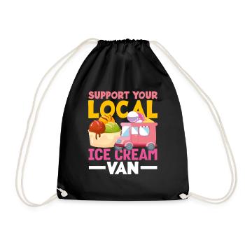 Soutenez votre amateur de glaces Van - Sac de sport léger - noir - Devant