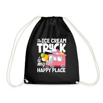 Le camion de crème glacée est mon lieu de bonheur Crème glacée - Sac de sport léger - noir - Devant