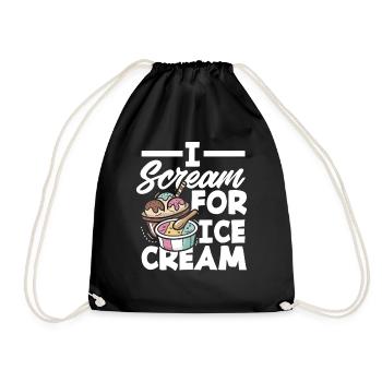 I Scream For Cream Lovers Cream - Drawstring Bag - black - Front