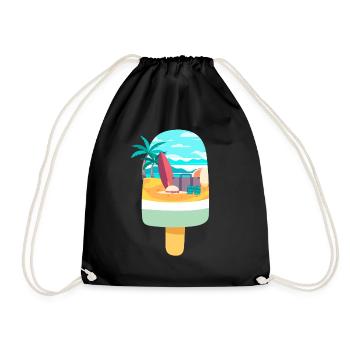 Cream Lovers Beach Vacation - Drawstring Bag - black - Front
