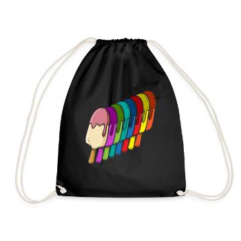 Cream Lover Rainbow - Drawstring Bag - black - Front
