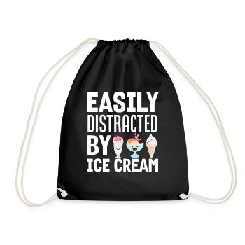 Facilement distrait par la crème glacée pour la crème glacée - Sac de sport léger - noir - Devant