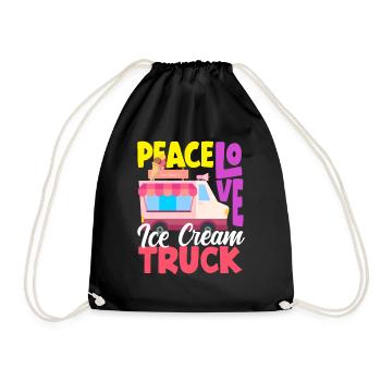 Amour paisible Amateur de camion de crème glacée - Sac de sport léger - noir - Devant