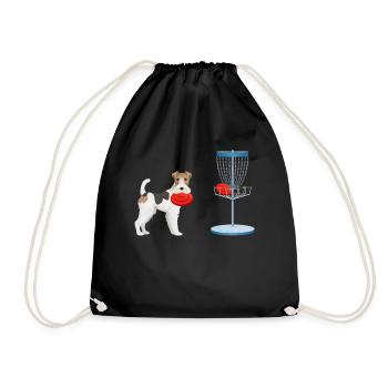 Chien qui joue au disc golf - Chien de disc golf - Sac de sport léger - noir - Devant