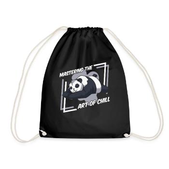 Mastering The Art Of Chill Panda Bear Friend - Drawstring Bag - black - Front