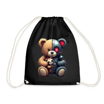 Robot Drôle Tech Ours En Peluche Cyborg Animal Ours - Sac de sport léger - noir - Devant