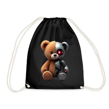Robot Drôle Tech Ours En Peluche Cyborg Animal Ours - Sac de sport léger - noir - Devant