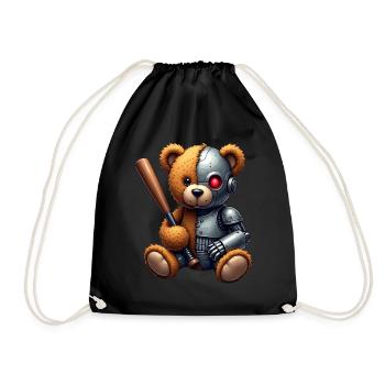 Robot Drôle Tech Ours En Peluche Cyborg Animal Ours - Sac de sport léger - noir - Devant