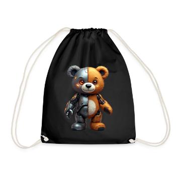Robot Drôle Tech Ours En Peluche Cyborg Animal Ours - Sac de sport léger - noir - Devant