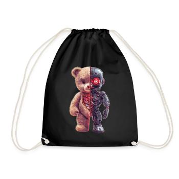 Robot Drôle Tech Ours En Peluche Cyborg Animal Ours - Sac de sport léger - noir - Devant