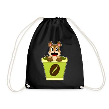 Erdmännchen Coffee to go Becher - Turnbeutel - Schwarz - Vorne