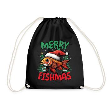 Joyeux Poisson Poissons Drôles Noël - Sac de sport léger - noir - Devant