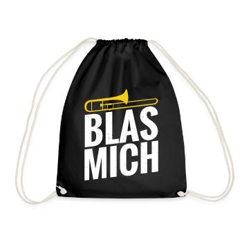 Posaune Blas Mich Humorvolle Musik - Turnbeutel - Schwarz - Vorne