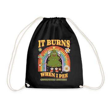 Winter Edition "It Burns when i Pee"! sarkastisch - Turnbeutel - Schwarz - Vorne