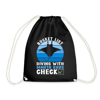 Manta Rays Great Manta Sea Creatures - Drawstring Bag - black - Front