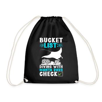 Manta Rays Great Manta Sea Creatures - Drawstring Bag - black - Front