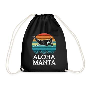 Manta Rays Great Manta Sea Creatures - Drawstring Bag - black - Front