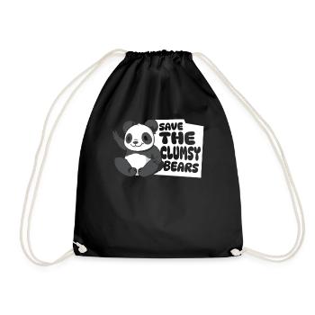 Save The Clumsy Bears Panda Bear Friend Lover - Drawstring Bag - black - Front
