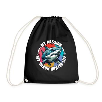 Chasse au requin Ma passion Mon requin Chasseur de fossiles - Sac de sport léger - noir - Devant