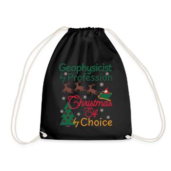Geophysicist Weihnachten xmas Elf Geophysik - Turnbeutel - Schwarz - Vorne