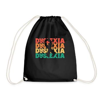 Dyslexie Texte rétro Apraxie Thérapeute dyslexie - Sac de sport léger - noir - Devant