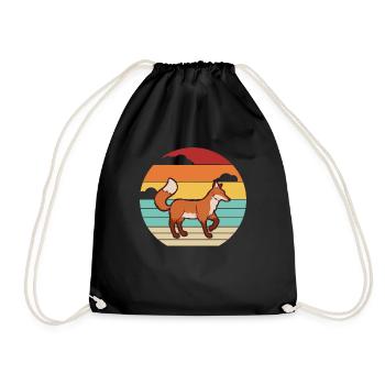Retro Rotfuchs Canidae Caninae Fuchs Liebhaber Fuchs - Turnbeutel - Schwarz - Vorne