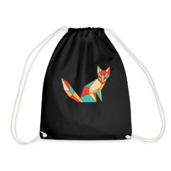 Retro Caninae Rotfuchs Canidae Fuchs Liebhaber Fuchs - Turnbeutel - Schwarz - Vorne