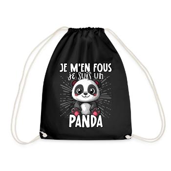 Je m’en fous je suis un panda - sweet panda - Sac de sport léger - noir - Devant