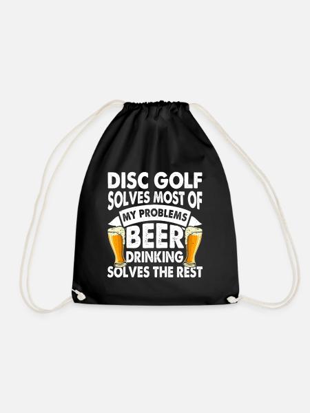 Disc Golf Solves Most Of My Problems - Funny Disc - Turnbeutel - Schwarz