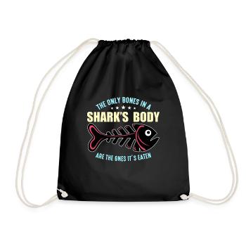 Shark Hunting The Only Bones In A Paleontologist - Turnbeutel - Schwarz - Vorne