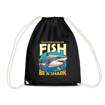 Shark Hunting In A World Full Of Fish Scuba Diving - Turnbeutel - Schwarz - Vorne