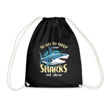 Shark Hunting To Go To Sleep I Fossil Hunting - Turnbeutel - Schwarz - Vorne