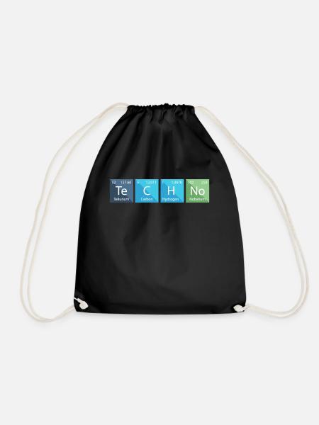 Techno Liebhaber Periodensystem Chemie - Turnbeutel - Schwarz