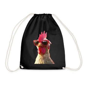 Chicken Chicken Hen Farm Farmer Cute Chickens - Drawstring Bag - black - Front