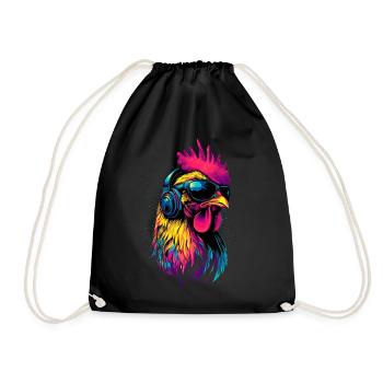 Chicken Chicken Hen Farm Farmer Cute Chickens - Drawstring Bag - black - Front