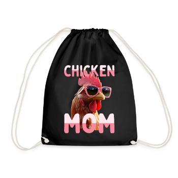 Poulet Maman Poulet Maman Femme du fermier Poules Fête des mères - Sac de sport léger - noir - Devant
