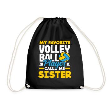 Mein Lieblings Volleyballspieler Nennt Schwester - Turnbeutel - Schwarz - Vorne