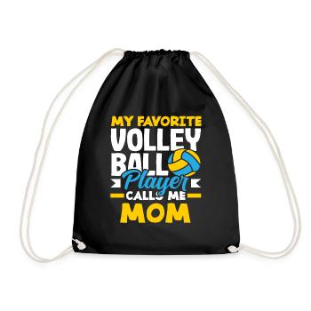 Mein Lieblings-Volleyballspieler Nennt Mich Mama - Turnbeutel - Schwarz - Vorne