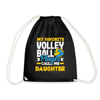 My favorite volleyball player names daughter - Drawstring Bag - black - Front