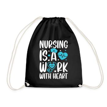 Les soins infirmiers sont un travail avec le cœur - Hospital Nurse Nurs - Sac de sport léger - noir - Devant