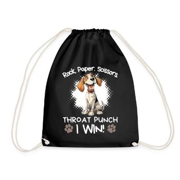 Rock Paper Scissors Throat Punch - Spaniel Humor - Turnbeutel - Schwarz - Vorne
