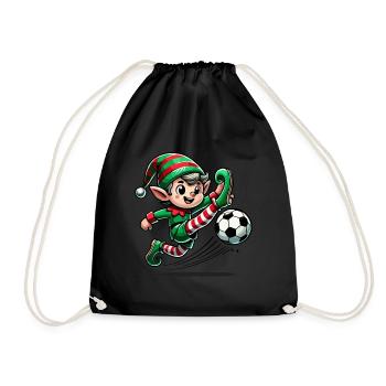 Christmas Elf Football Adventure - Drawstring Bag - black - Front