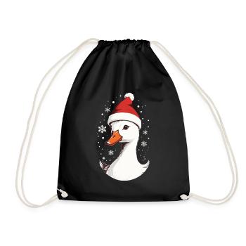 Canard de Noël avec chapeau de Noël - Sac de sport léger - noir - Devant