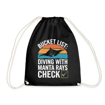 Manta Rays Great Manta Sea Creatures - Drawstring Bag - black - Front