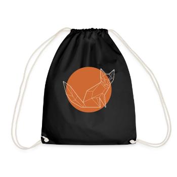 Lineart Caninae Rotfuchs Canidae Fuchs Liebhaber Fuchs - Turnbeutel - Schwarz - Vorne
